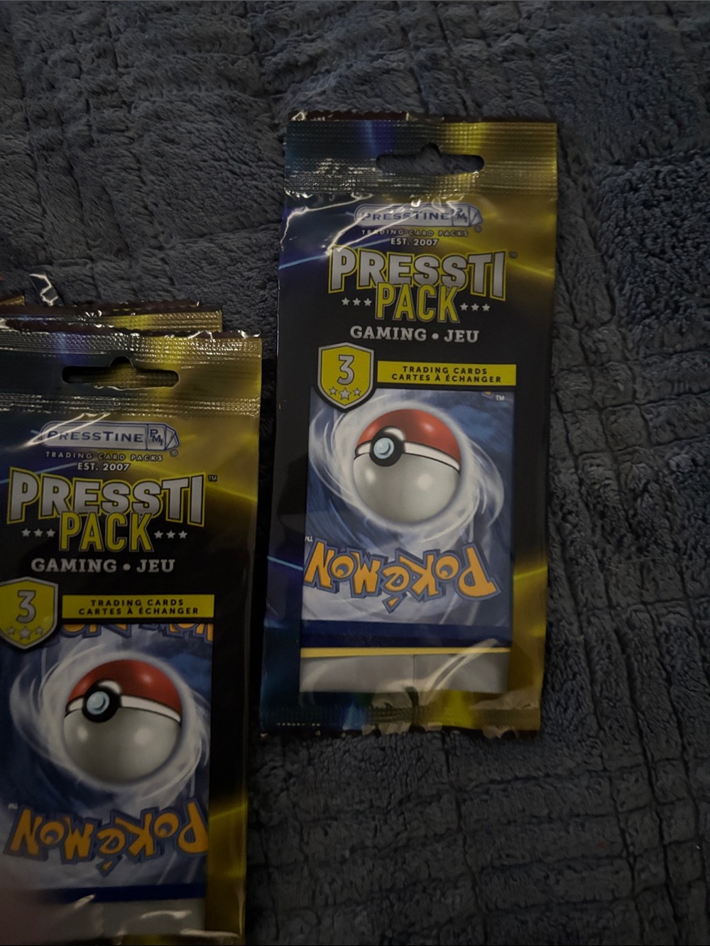 Pressti Pokemon Trading Card Packs - Blue & Yellow